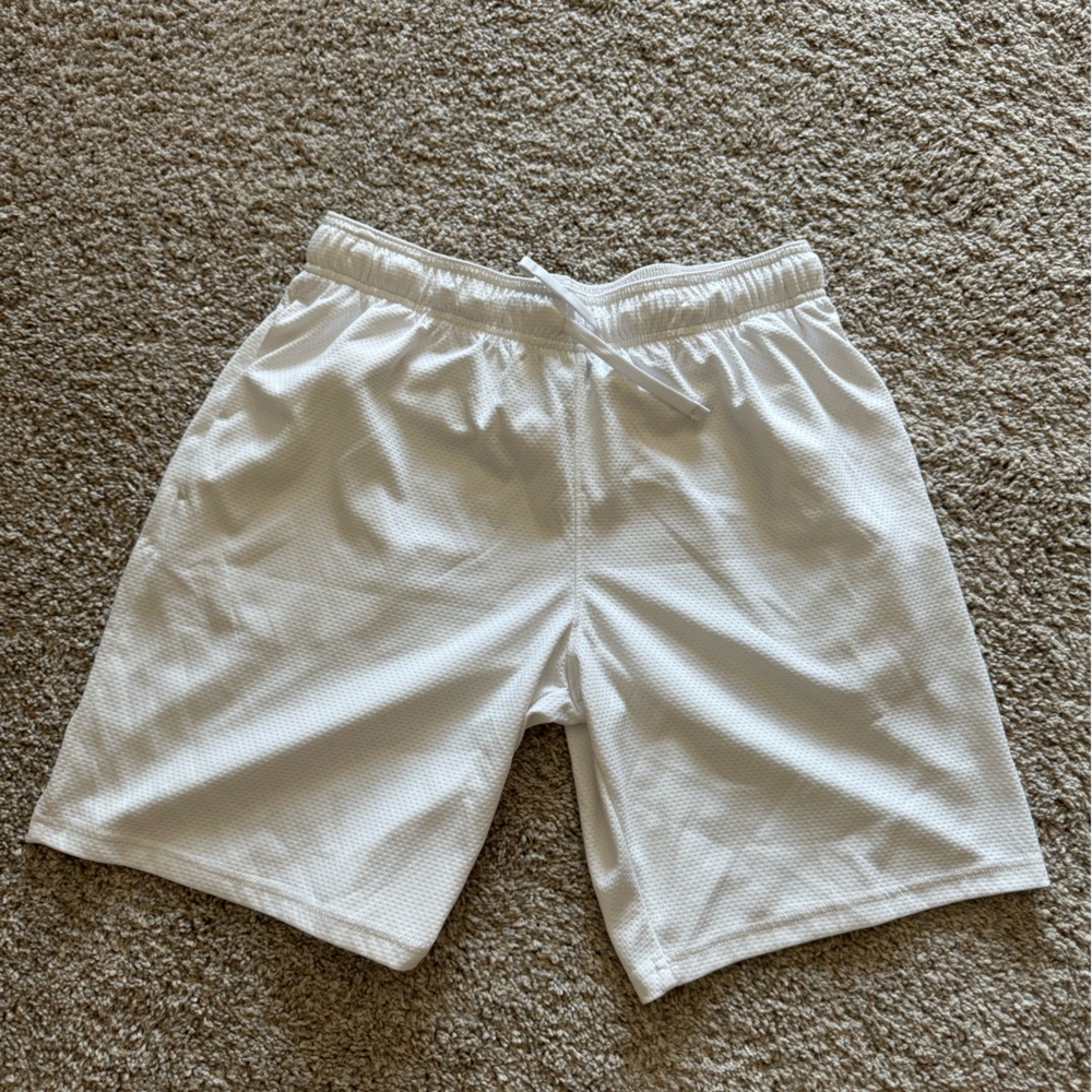 Walmart Brand White Athletic Mesh Shorts